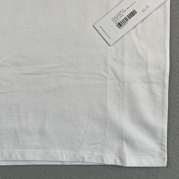 NWT Saturdays NYC White Mosaic Block Short Sleeve Crew Neck Shirt Men’s Size S - Picture 4 of 16